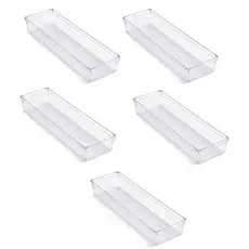 Organizador Multiuso Modular 1 a 5 Unid Maquiagem Acrílico Cristal Gaveta Geladeira 8x23x5,5