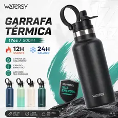 WATERSY Garrafa Térmica Esportiva com Canudo 500ml 17oz