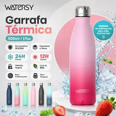 Watersy Garrafa Térmica 500ml Frio 24Horas Garrafa de água inox 304 Com Tampa Copo Térmico Portátil