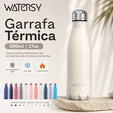 WATERSY Garrafa térmica em aço inoxidável 304 500ml Academia Garrafa térmica Copo de água Aço Inox Garrafa Portátil