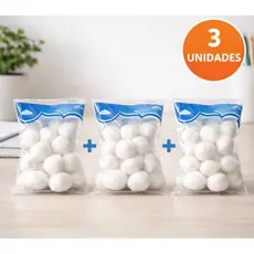 Kit Algodão Bolinha Manicure 3 pacotes 20g Macio e Absorvente para Limpeza de Pele Maquiagem e Higiene