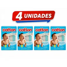 ​Kit 300 Cotonetes Bebê Hastes Flexíveis 100% Algodão Antigerme Resistente Ideal Para Limpeza Diária
