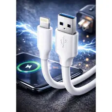 Cabo Lightning iPhone USB IOS 1 Metro Carregamento Rápido Turbo
