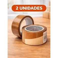 Kit 2 Fitas Marrom Empacotamento Adesiva 45mm x 40m Alta Resistência Embalagem Caixa Mudança Envios