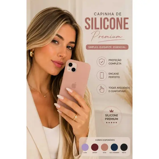 Case Silicone Aveludada Capinha Iphone Compativel 11 12 13 14 15 16 Pro Max