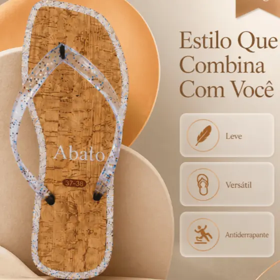 Chinelo Feminino Confortável Rasteirinha Anatômica Massageadora Solado Antiderrapante Macio 33 ao 40