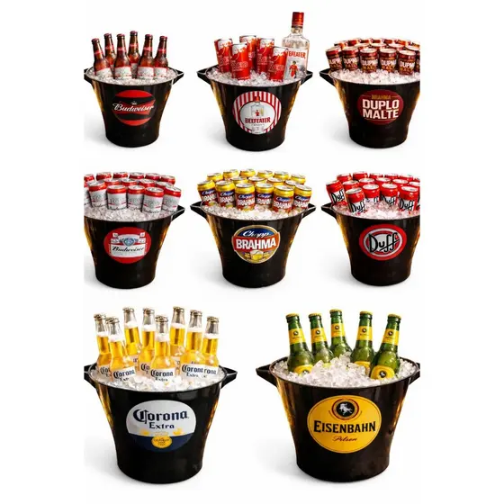 Kit com 30 Balde Para Adega Bar Eventos 8L Pra Cerveja Combos Gelo