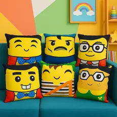 Almofadas Chaves e Amigos – Kit Completo com 6 Personagens Icónicos 40x40 cm com Enchimento