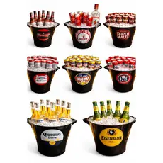 Kit com 6 Balde Para Adega Bar Eventos 8L Pra Cerveja Combos Gelo