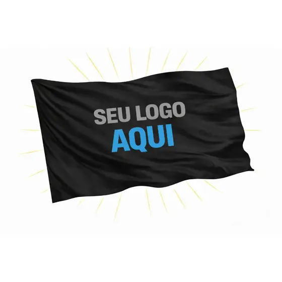 Bandeira Exclusiva com Sua Ideia e Logo para Artigos de Festa