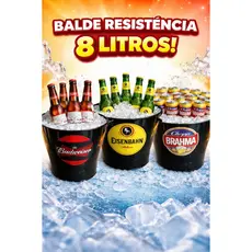 Kit com 10/6/4/ Balde de Gelo ideal Para Long Neck Latinhas Combos 8L