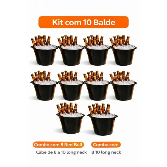 Balde de Gelo Cervej@ 8L Kit com 10 ideal Para Adegas Bar Áreas de Lazer
