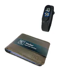 Combo Relogio +Carteira Masculina Couro Legítimo