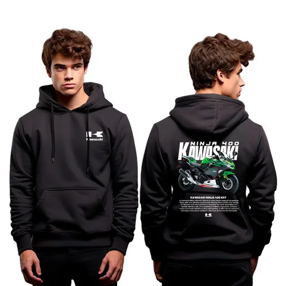Moletom Canguru Unissex Kawasaki Ninja 400 KRT Lançamento