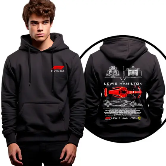 Moletom Casaco Frio Carro F1 2025 Lewis Hamilton Formula 1