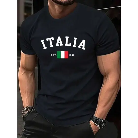 Camiseta Masculina Itália Camisa 100% Algodão