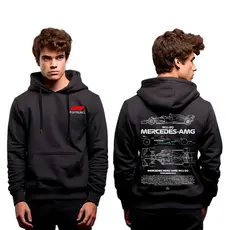 Moletom Canguru Unisex Mercedes Amg Petronas Fórmula 1 Lançamento