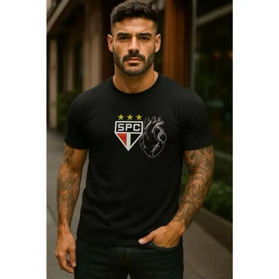 Camiseta Masculino 100% algodão do São Paulo – estoque limitado!
