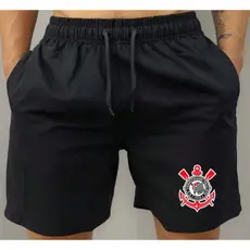 Short Bermuda Tactel Praia Mauricinho Treino Academia Corrida Esportivo Esporte Masculino Futebol Time Corinthians