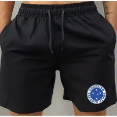 Short Bermuda Tactel Praia Mauricinho Treino Academia Corrida Esportivo Esporte Masculino Futebol Time Cruzeiro