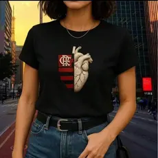 Camisa Camiseta Feminino Time Do Coração Lançamento 100% Algodão Fio 30.1