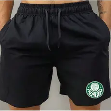 Short Bermuda Tactel Praia Mauricinho Treino Academia Corrida Esportivo Esporte Masculino Futebol Time Palmeiras
