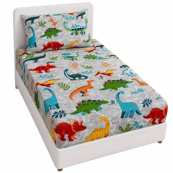 Jogo De Lençol Para Cama De Solteiro 02 Peças Infantil Estampado Com Elástico E Fronha