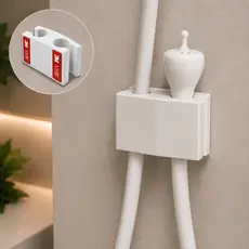 Suporte Encaixe Duplo Mangueirinha Chuveirinho Ducha Banheiro Adesivo Fita Dupla Face 3m Universal