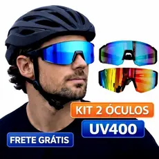 2 Óculos de Sol Esportivo Unissex UV400 para Ciclismo Corrida Academia Lentes com Proteção Solar