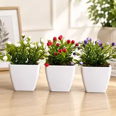 Kit  3 Mini Vasinho Vaso Decorativo  Para Casa Planta Artificial Arranjo Decoração