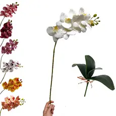 1 Orquidea Artificial Silicone 3d Haste Flexivel Parece Real C Folha