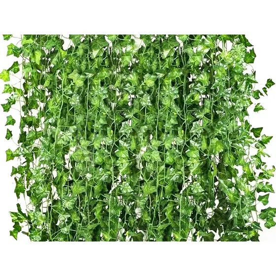 Trepadeira 36 M Artificial Verde Hera Pacote Ramas Muro Ingles Jardim Vertical 12 UN 2,2M CADA