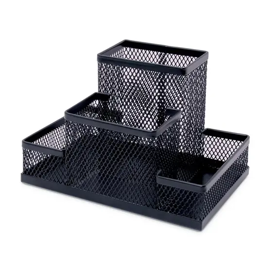 Porta Caneta Treco / Lápis / Porta Objetos / Decoração De Escritório, Mesa Preto Redondo Aramado Quadrado Decorativo