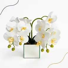 Arranjo Orquídea Artificial Vaso Decorativo P/ Casa Presente