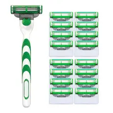 Máquina de barbear masculina , Lâmina de barbear de 3 camadas com máquina de barbear manual compatível com Mach 3