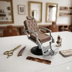 ✨ Miniatura Decorativa Cadeira Retrô de Barbeiro ou Cabeleireiro ✨