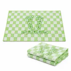 Kit com 3 Toalhas para Piso Tapete Pezinho para Banheiro Estampado 100% Algodão