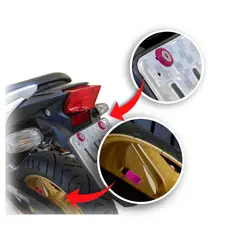 Kit 2 Peças Anilha de Placa + Tampa de Válvula Sextavada para Moto - Rosa