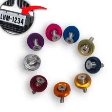 Kit 4 Unidades Completo de Parafusos de Placa M6 - Alumínio Anilha para Carros, Diversas Cores