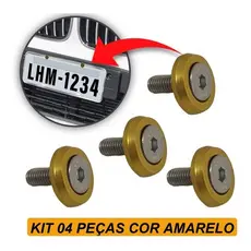 Kit Parafuso e Anilha Placa Carro Anodizado Amarelo - Resistente e Estiloso