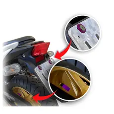 Kit 2 Peças Anilha de Placa + Tampa de Válvula Sextavada para Moto - Roxo