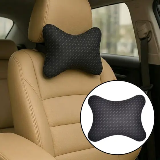 Almofada Apoio Cervical de Pescoço e Cabeça - Neoprene para Carro Preto para banco e cadeira