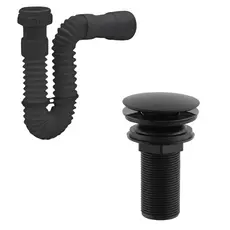 Kit Banheiro Valvula Ralo Click 7/8 + Sifão 72CM