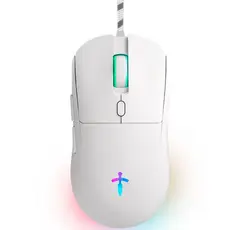 Mouse Gamer Jogo Ergonômico 7200 dpi Óptico Com Fio Led Rgb Usb Pc Computador Branco Preto Titorion