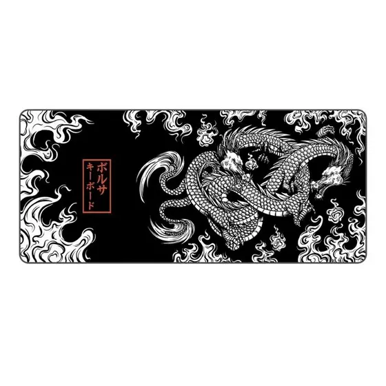 Mouse Pad Gamer Extra Grande Profissional 90x40 Deskpad Preto Ergonômico Speed Dragão - Titorion