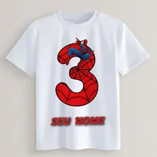 Camiseta Homem Aranha  Aniversário infantil COM NOME Customizado 2 ao GG