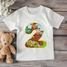 George, o Curioso Camiseta Infantil numero aniversário 1 ao 6