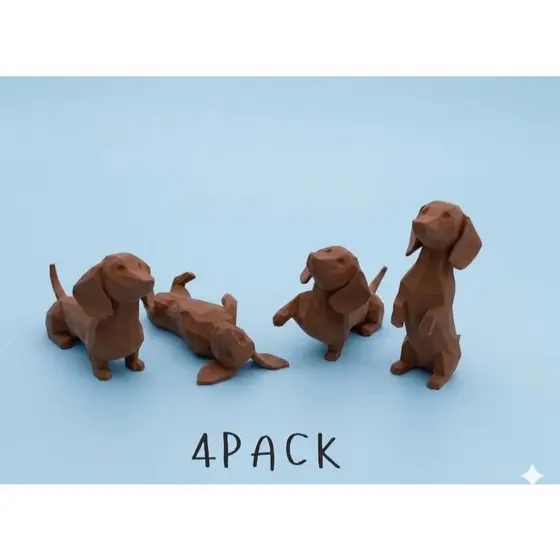 Kit miniaturas cachorro salsicha 4 UN