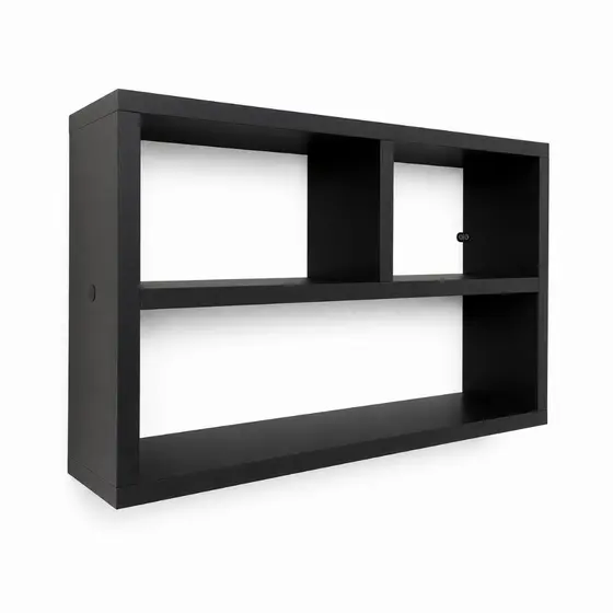 Nicho Prateleira De Parede MDF Preto E Branco Multiuso Decoracao Quarto Sala Banheiro Organizacao