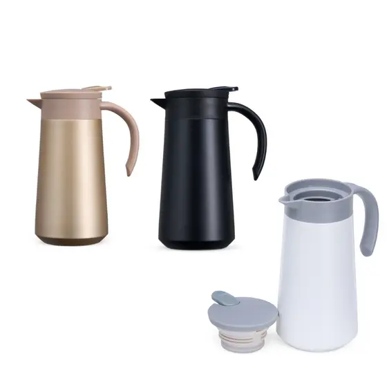 Bule Garrafa Térmica 800 ml inox 304 parede dupla tampa rosqueável com alavanca café leite chá